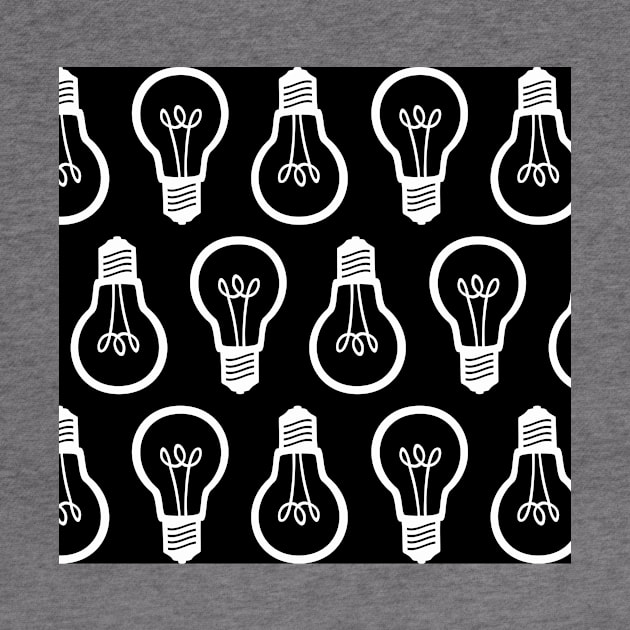 Lightbulb Black and White Pattern by XOOXOO